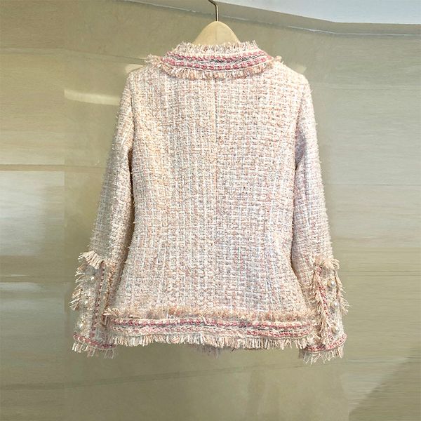 women tweed blazers and jackets luxury runway fashion designers beads ladies short coat 2020 winter outwear female, White;black
women tweed blazers and jackets luxury runway fashion designers beads ladies short coat 2020 winter outwear female, White;black