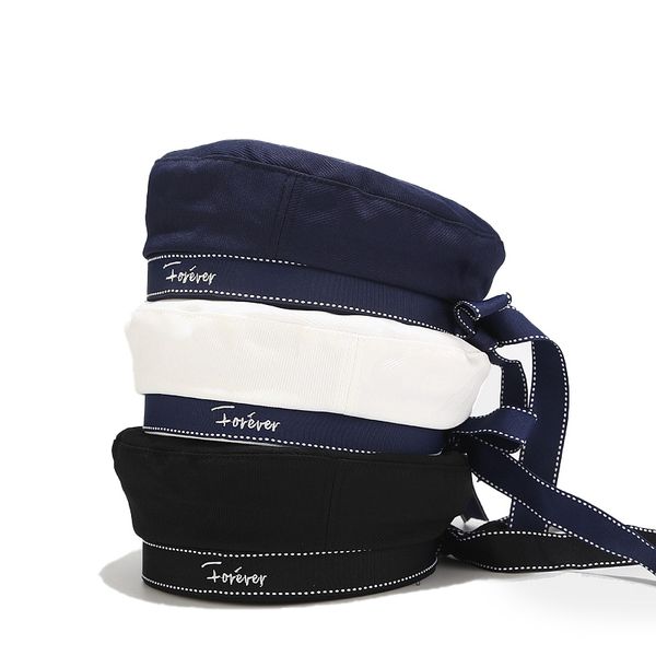 berets 2021 autumn winter woman hat fashion ribbon bow beret letter embroidery hats vintage male french navy cap, Blue;gray
berets 2021 autumn winter woman hat fashion ribbon bow beret letter embroidery hats vintage male french navy cap, Blue;gray