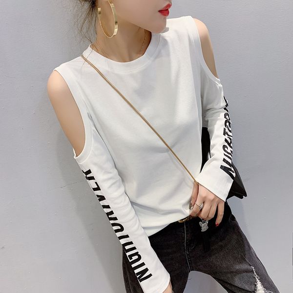 ozhouzhan 2020 autumn and winter new style printed lettered long-sleeved t-shirt female slim fit crew neck-off-the-shoulder base, White
ozhouzhan 2020 autumn and winter new style printed lettered long-sleeved t-shirt female slim fit crew neck-off-the-shoulder base, White