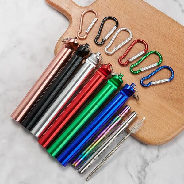 wholesale stainless steel straws portable reusable folding drinking straws with metal case+cleaner brush+carabiner hook food grade l11
wholesale stainless steel straws portable reusable folding drinking straws with metal case+cleaner brush+carabiner hook food grade l11