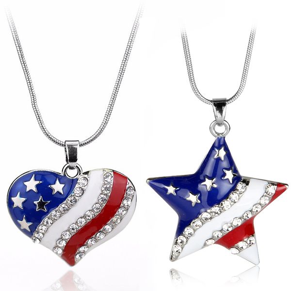 trendy accessories american stars and stripes flag heart pendants necklaces link chain necklace shape american flag pendant, Silver
trendy accessories american stars and stripes flag heart pendants necklaces link chain necklace shape american flag pendant, Silver