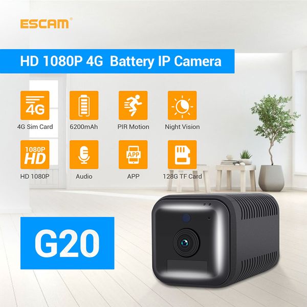 cameras escam g20 4g sim 1080p hd with 6200mah rechargeable battery pir alarm camera two way audio night vison security
cameras escam g20 4g sim 1080p hd with 6200mah rechargeable battery pir alarm camera two way audio night vison security