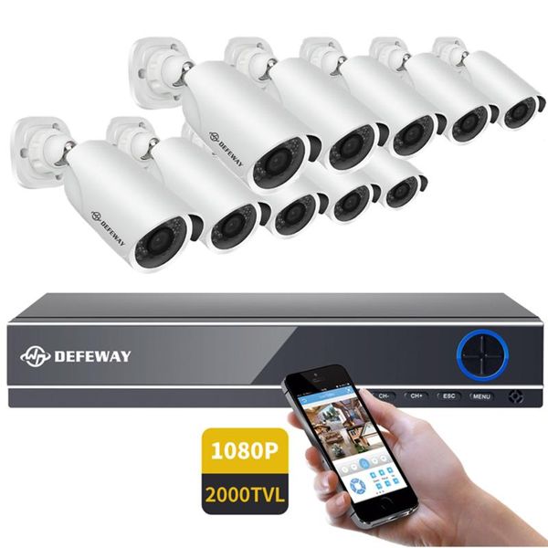 defeway 16ch 1tb 1080p 2000tvl security camera system waterproof cctv cameras kit video surveillance dvr kit ahd with 10 cameras 
defeway 16ch 1tb 1080p 2000tvl security camera system waterproof cctv cameras kit video surveillance dvr kit ahd with 10 cameras