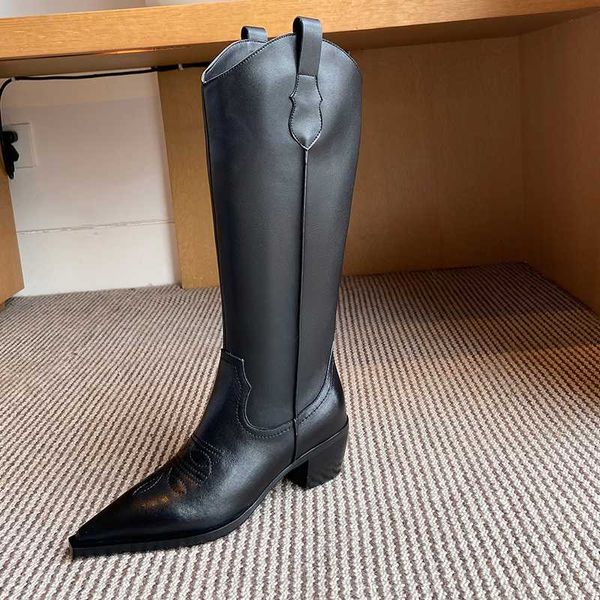 boots genuine leather pointed toe winter knee high for women heel party dress shoes woman casual size 41 42 43, Black
boots genuine leather pointed toe winter knee high for women heel party dress shoes woman casual size 41 42 43, Black