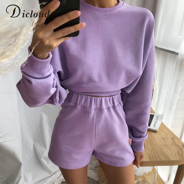 women's tracksuits dicloud two piece set fashion solid long sleeve oversize sweatshirt and elastic high waist loose shorts home sets la, Gray
women's tracksuits dicloud two piece set fashion solid long sleeve oversize sweatshirt and elastic high waist loose shorts home sets la, Gray