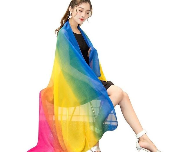 gradual change color chiffon scarf scarf woman sunscreen seaside sandy beach a piece of cloth shawl imitate real silk silk scarf, Blue;gray
gradual change color chiffon scarf scarf woman sunscreen seaside sandy beach a piece of cloth shawl imitate real silk silk scarf, Blue;gray