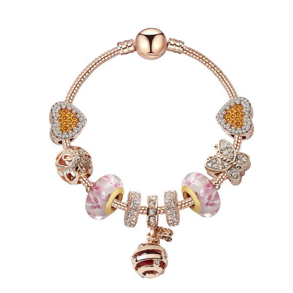 charm bracelets honeybee luxury diy beads rose gold crystal bracelet & bangle brand women unique for jewelry gift, Golden;silver
charm bracelets honeybee luxury diy beads rose gold crystal bracelet & bangle brand women unique for jewelry gift, Golden;silver