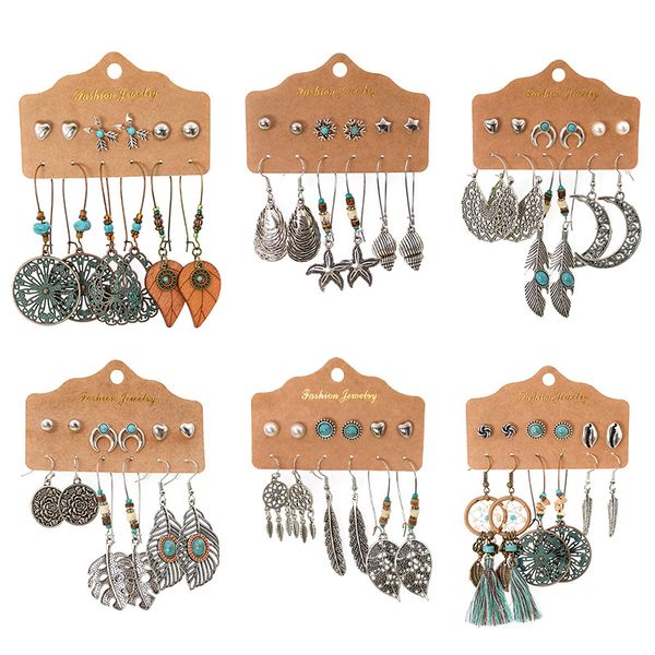 new 6 pairs vintage big round multicolor beaded earrings set for woman ethnic boho tassel feather long dreamcatcher drop earrings jewelry, Silver
new 6 pairs vintage big round multicolor beaded earrings set for woman ethnic boho tassel feather long dreamcatcher drop earrings jewelry, Silver
