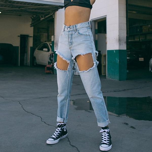 women's jeans high waist pockets women pants hole tassel button pant zipper pocket denim jean streetwear wild personality trousers, Blue
women's jeans high waist pockets women pants hole tassel button pant zipper pocket denim jean streetwear wild personality trousers, Blue