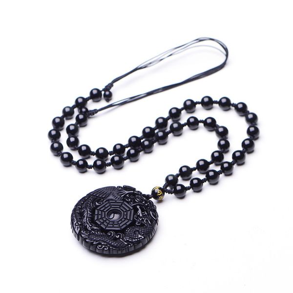 pendant necklaces drop black obsidian carving dragon and phoenix necklace lucky pendants, Silver
pendant necklaces drop black obsidian carving dragon and phoenix necklace lucky pendants, Silver