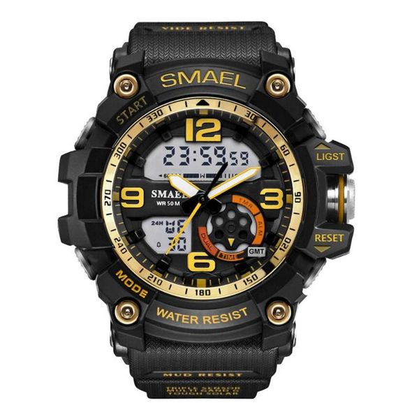men sporty led luminous dual display alarm analog digital climbing wrist watch, Slivery;brown
men sporty led luminous dual display alarm analog digital climbing wrist watch, Slivery;brown