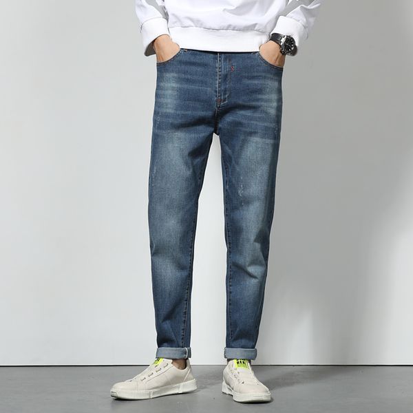 2020 autumn jeans men straight leg slim fit large size high waist men jeans stretch simple light business trousers, Blue
2020 autumn jeans men straight leg slim fit large size high waist men jeans stretch simple light business trousers, Blue