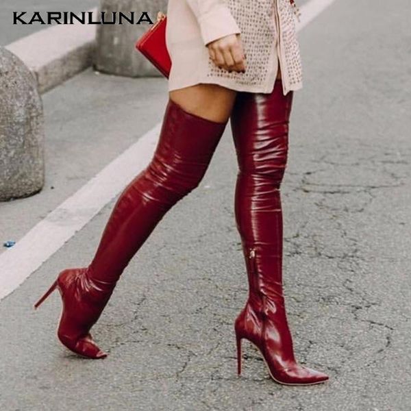 boots karin 2021 arrival women shoes party over-the-knee side zipper thin high heels pointed toe knee, Black
boots karin 2021 arrival women shoes party over-the-knee side zipper thin high heels pointed toe knee, Black