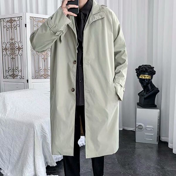 autumn long coat men's fashion solid color casual windbreaker men streetwear wild loose korean trench jacket mens overcoat, Tan;black
autumn long coat men's fashion solid color casual windbreaker men streetwear wild loose korean trench jacket mens overcoat, Tan;black