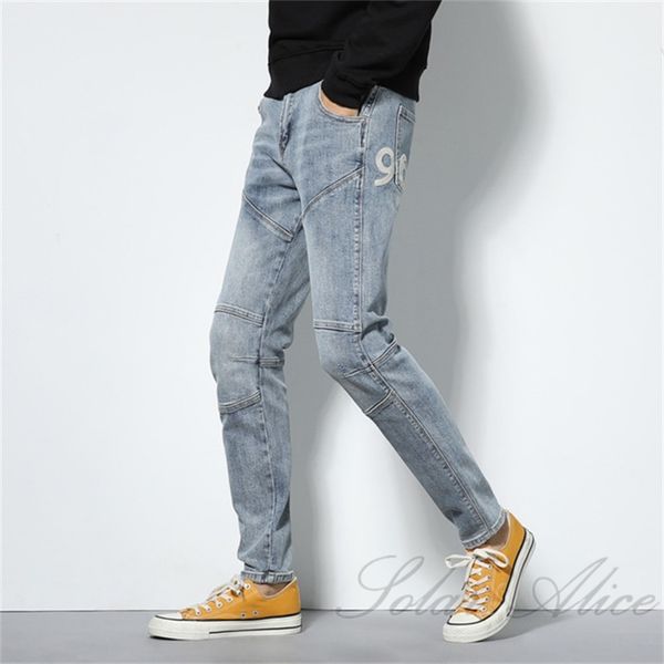 men's jeans 2021 fall/winter high-end small feet mid-rise brand youth slim casual pants, Blue
men's jeans 2021 fall/winter high-end small feet mid-rise brand youth slim casual pants, Blue