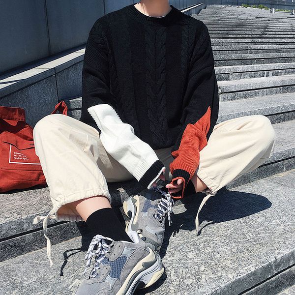 men's sweater 2020 autumn new slim solid color striped printing long-sleeve sweater loose casual personality youth men's wear, White;black
men's sweater 2020 autumn new slim solid color striped printing long-sleeve sweater loose casual personality youth men's wear, White;black