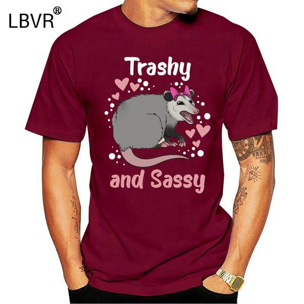 trashy and sassy opossum funny women's novelty t-shirt popular tee shirt