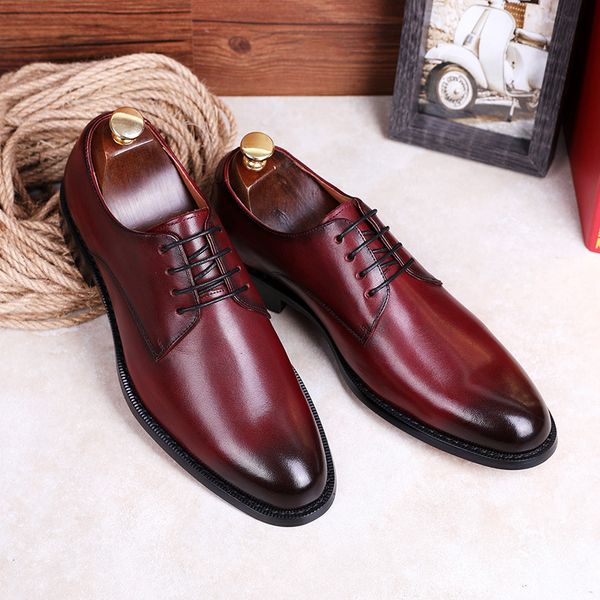 dress shoes genuine leather men fashion british style red wedding for lace-up male business zapatos, Black
dress shoes genuine leather men fashion british style red wedding for lace-up male business zapatos, Black