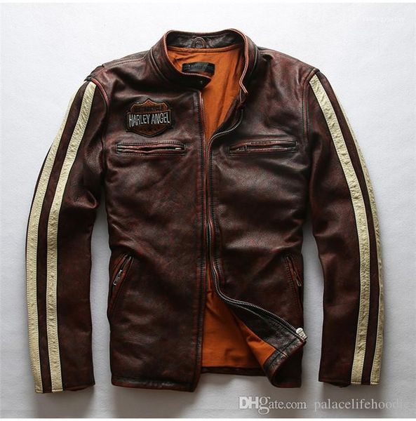 distressed layer cowhide leather jacket designer mens harley leather coat fashion short washed graphite, Black
distressed layer cowhide leather jacket designer mens harley leather coat fashion short washed graphite, Black