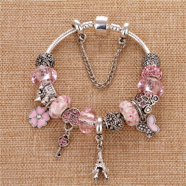 charm bracelets silver plated eiffel tower pendant pink crystal&glaze diy fashion cute elegant charms pand & bangles for women gift, Golden;silver
charm bracelets silver plated eiffel tower pendant pink crystal&glaze diy fashion cute elegant charms pand & bangles for women gift, Golden;silver