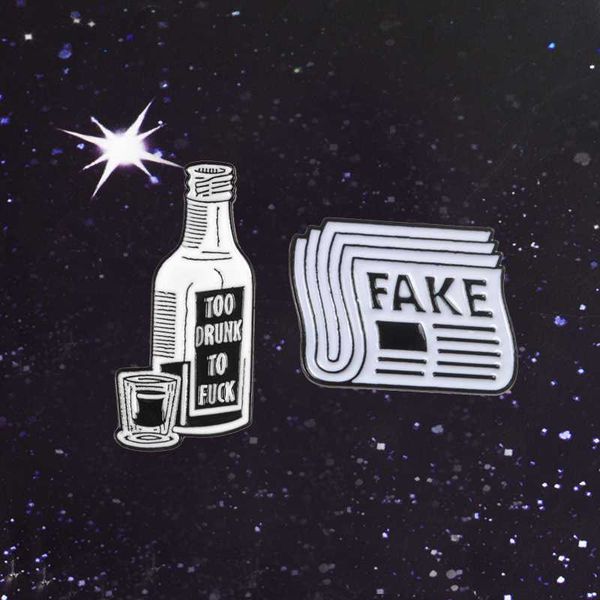 nostalgic series vintage black and white newspaper fake news false information wine bottle martini glasses punk brooches pins, Gray
nostalgic series vintage black and white newspaper fake news false information wine bottle martini glasses punk brooches pins, Gray