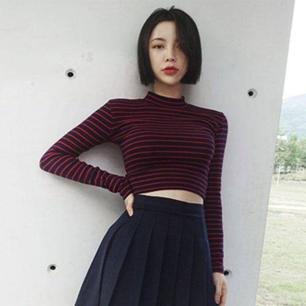 women's t-shirt womens slim cropped fashion harajuku striped 2021 korean style long sleeve t shirts, White
women's t-shirt womens slim cropped fashion harajuku striped 2021 korean style long sleeve t shirts, White