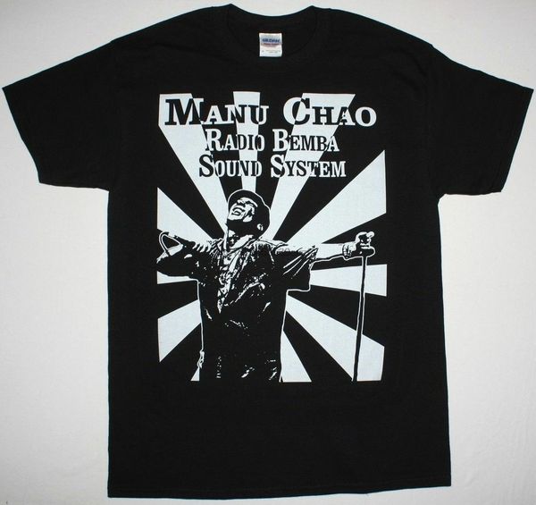 manu chao radio bemba sound system black t shirt mano negra ska punk radiolina 
manu chao radio bemba sound system black t shirt mano negra ska punk radiolina