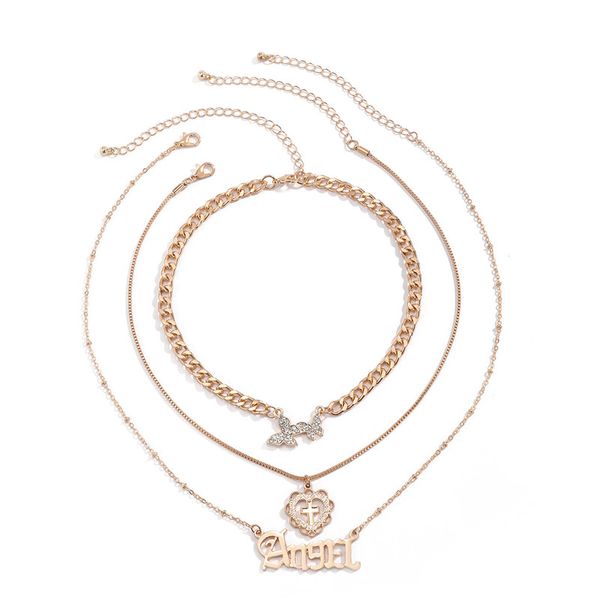 8sets/lot european multi layer cross heart necklace retro angel letter clavicle chokers female metal thick thin pendant chains jewelry, Silver
8sets/lot european multi layer cross heart necklace retro angel letter clavicle chokers female metal thick thin pendant chains jewelry, Silver