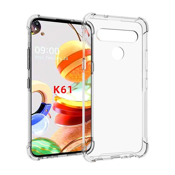 new arrival selling tpu and pc phone case for lg k61 transparent back phone shell full protective phone cover for lg k50