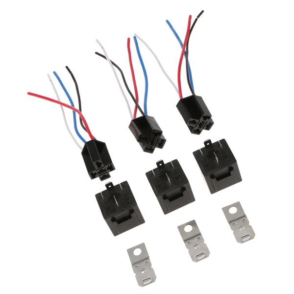 pack of 3pcs dc 12v 40 amp automotive changeover relay 4-pin spst relays with harness socket set
pack of 3pcs dc 12v 40 amp automotive changeover relay 4-pin spst relays with harness socket set