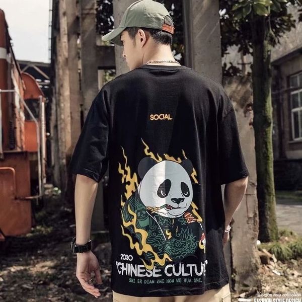 2020 round-neck t-shirt men's brand loose national fashion bear cat print korean version of trendy hip-hop short sleeves, White;black
2020 round-neck t-shirt men's brand loose national fashion bear cat print korean version of trendy hip-hop short sleeves, White;black