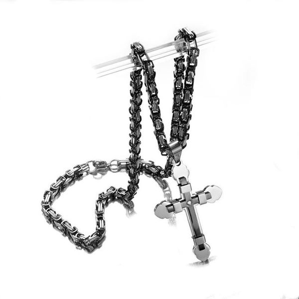 5mm stainless steel silver color black men gift byzantine chain christian jesus cross crucifix pendant necklace
5mm stainless steel silver color black men gift byzantine chain christian jesus cross crucifix pendant necklace