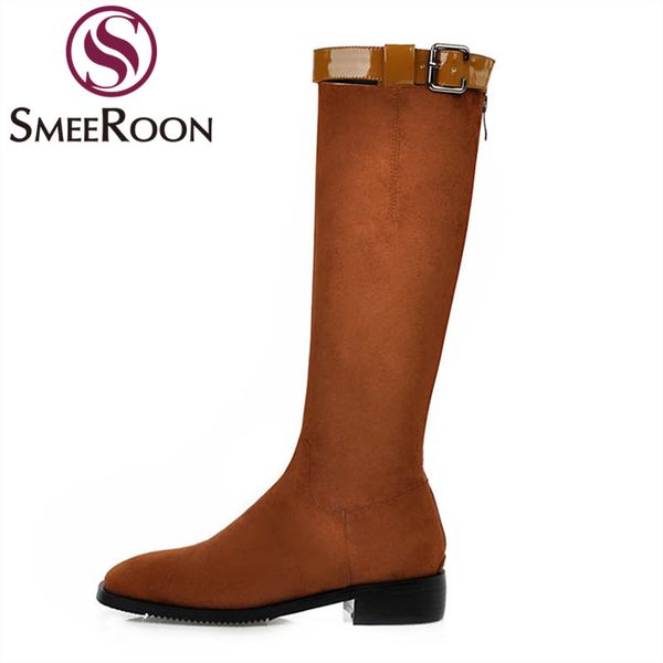 boots smeeroon plus size 34-46 women square heel buckle knee high female shoes vintage brand lady, Black
boots smeeroon plus size 34-46 women square heel buckle knee high female shoes vintage brand lady, Black