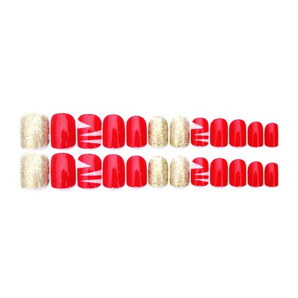 1 set fashion 24pcs/set finished false nails small round head middle-long size full nails nail art decor accessories, Red;gold
1 set fashion 24pcs/set finished false nails small round head middle-long size full nails nail art decor accessories, Red;gold