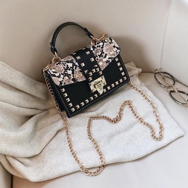 fashion snake print rivet crossbody handbag women pu leather chain small purse retro female shoulder messenger bag
fashion snake print rivet crossbody handbag women pu leather chain small purse retro female shoulder messenger bag