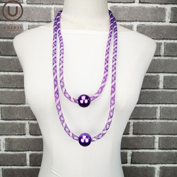 ukebay new purple mesh necklaces big sweater chain women boho pearl pendant necklace hollow handmade jewelry fashion accessories, Silver
ukebay new purple mesh necklaces big sweater chain women boho pearl pendant necklace hollow handmade jewelry fashion accessories, Silver