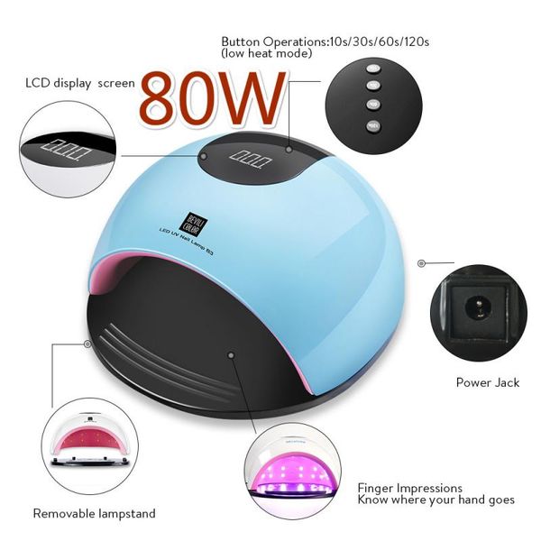 80w led uv lamp nail polish dryer salon nail gel lamp abs detachable light with a smart time memory function
80w led uv lamp nail polish dryer salon nail gel lamp abs detachable light with a smart time memory function