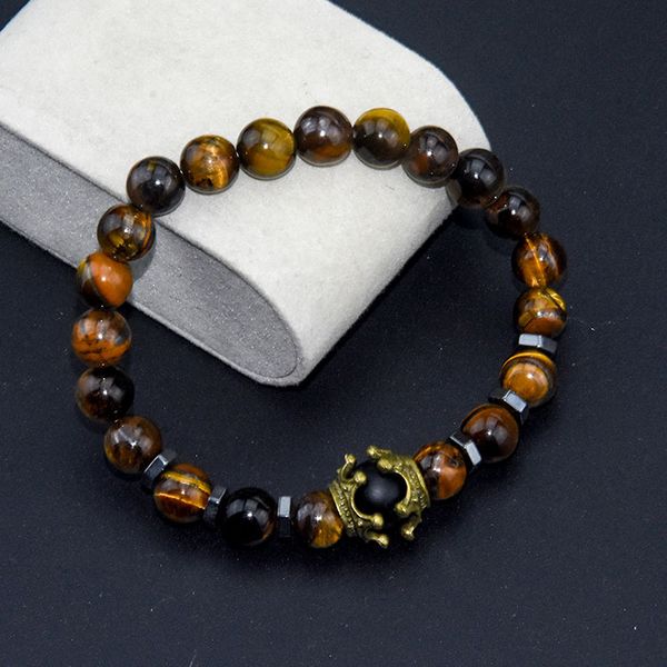 charm bracelet for men fashion antique crown tiger eye stone bead bracelets jewelry male, Golden;silver
charm bracelet for men fashion antique crown tiger eye stone bead bracelets jewelry male, Golden;silver