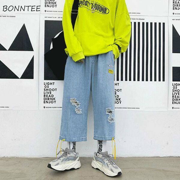 men's jeans men calf-length leisure all-match cargo loose bundle hole chic street-wear trousers mens patchwork korean fashion ulzzang, Blue
men's jeans men calf-length leisure all-match cargo loose bundle hole chic street-wear trousers mens patchwork korean fashion ulzzang, Blue