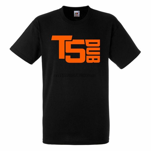 v-dub t5 transporter campervan t5 dub t-shirt 100% black cotton