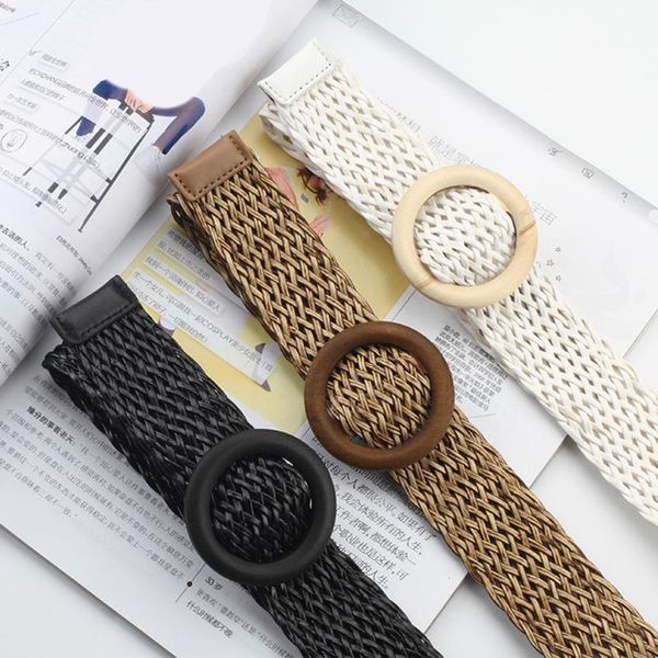 new vintage round wooden buckle belt knitted fake straw hollow plastic woman plain braid belts for women waist belts dress, Black;brown
new vintage round wooden buckle belt knitted fake straw hollow plastic woman plain braid belts for women waist belts dress, Black;brown