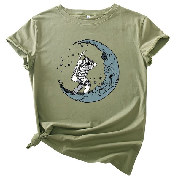 оптовая женщины футболка spaceman и moon печать футболки для женщин повседневной одежды street vogue tops, White 
оптовая женщины футболка spaceman и moon печать футболки для женщин повседневной одежды street vogue tops, White