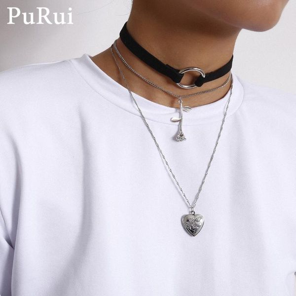 ожерелье purui punk многослойных цепей choker ожерелье цветок в форме сердце заявления воротника подвески для женщин заявления ювелирных изд, Silver
ожерелье purui punk многослойных цепей choker ожерелье цветок в форме сердце заявления воротника подвески для женщин заявления ювелирных изд, Silver