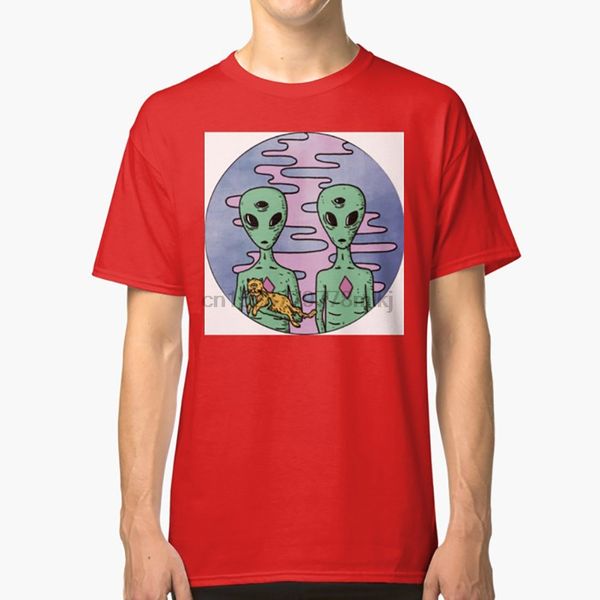 alien twins t shirt trippy psychedelic alien ufo martian green scary monster twins cat