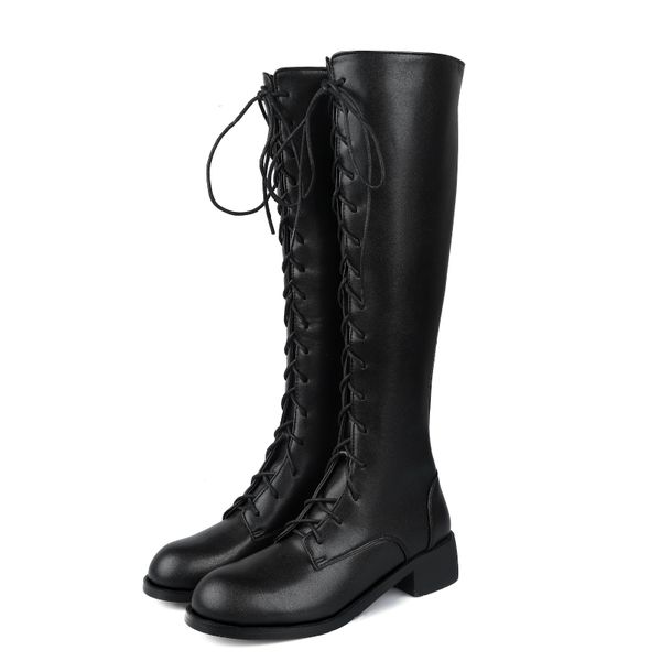 boots lace up knee high women winter 2021 low heels women's black white long shoes lady large size 34-48
boots lace up knee high women winter 2021 low heels women's black white long shoes lady large size 34-48