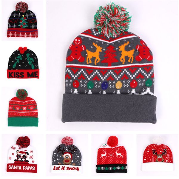 christmas led knitted beanie hat night light up hats santa claus snowman reindeer elk pattern luminous hats with pom ball crochet caps d9908, Yellow
christmas led knitted beanie hat night light up hats santa claus snowman reindeer elk pattern luminous hats with pom ball crochet caps d9908, Yellow