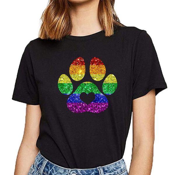 t shirt women rainbow paw print dog paw lgbt gay pride vogue vintage print female tshirt
t shirt women rainbow paw print dog paw lgbt gay pride vogue vintage print female tshirt