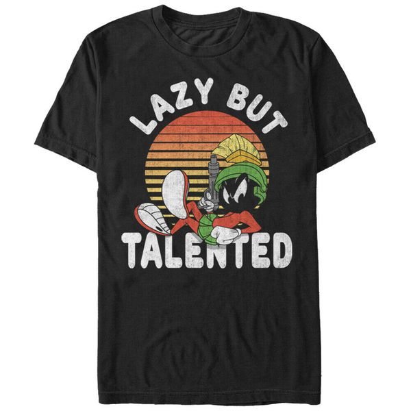 looney tunes marvin the martian lazy talent men's black shirt