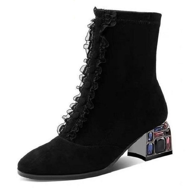 Crystal Heel Sheepskin Genuine Leather Slip-on Women Boots Fashion Style Ankle Boots Fashion New Spring Autumn Boots, Black
Crystal Heel Sheepskin Genuine Leather Slip-on Women Boots Fashion Style Ankle Boots Fashion New Spring Autumn Boots, Black