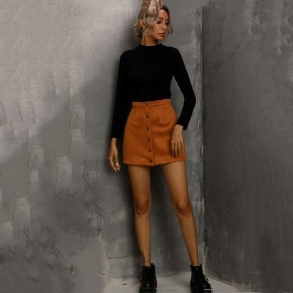 skirts autumn women's high waist short skirt khaki button placket solid color ladies fashion all-match casual wear, Black
skirts autumn women's high waist short skirt khaki button placket solid color ladies fashion all-match casual wear, Black